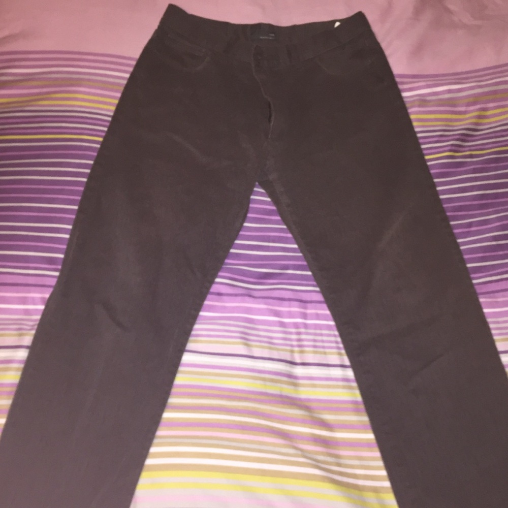 Brown Striped Chino Pants